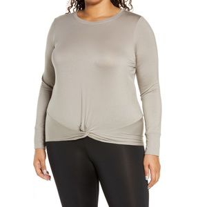 Zella Grey Peaceful Soft Twist Top Plus Size 3X